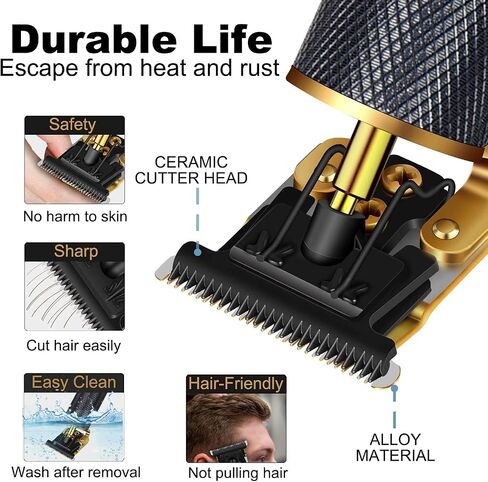 Professional Hair Trimmer Clipper, Zero Gapped T-Blade Close Cutting Hair Clippers for Men Rechargeable Cordless Trimmers for Haircut Beard Shaver Barbershop (Black, 4 Combs) in Saudi Arabia