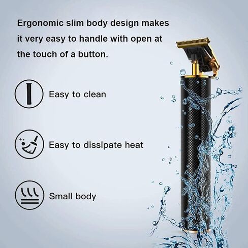 Professional Hair Trimmer Clipper, Zero Gapped T-Blade Close Cutting Hair Clippers for Men Rechargeable Cordless Trimmers for Haircut Beard Shaver Barbershop (Black, 4 Combs) in Saudi Arabia