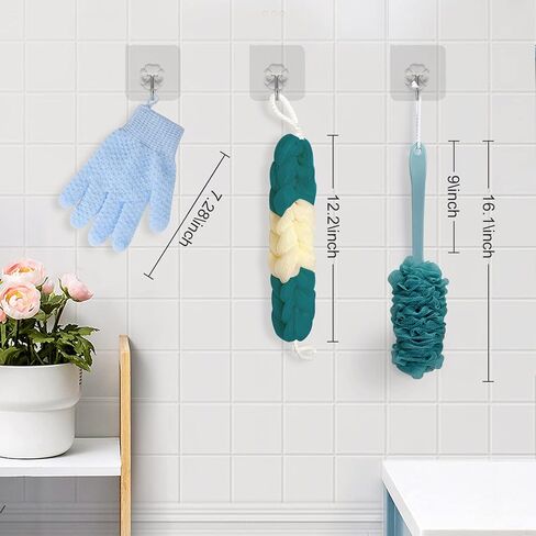 Loofah - Body Scrubber for Shower, Long Handle Back Loofah Shower Brush, Soft Nylon Mesh Back Cleaner Washer, Loofah On a Stick for Men Women, Loofah Sponge Exfoliating Body Scrubber for Skin Care in Kuwait