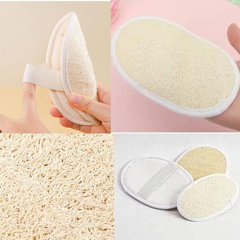 Jaunty Natural Loofah (3PC Pack) Sponge Exfoliating Body Scrubber Made with Eco-Friendly and Biodegradable Suitable for Women, Babies and Men, in Saudi Arabia