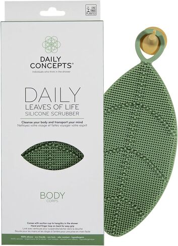 Daily Leaves of Life Silicone Scrubber - Set - Includes 3 Leaf-Shaped Silicone Scrubbers. Each Scrubber is Uniquely-Sized to Cleanse and Exfoliate Your Face, Body and Feet. in Saudi Arabia