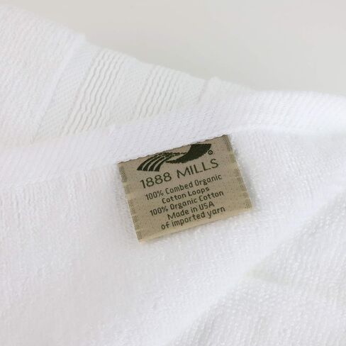 Made Here American Heritage by 1888 Mills 100% Organic Cotton Luxury Washcloth(8pk) - White in Saudi Arabia