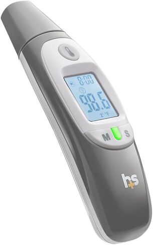 HealthSmart Digital Temporal Thermometer with No Contact Infrared Technology, Babies, Children or Adults, Test Temperature of Objects or Air with Alarm and Memory Function, FSA & HSA Eligible in Saudi Arabia