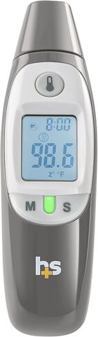 HealthSmart Digital Temporal Thermometer with No Contact Infrared Technology, Babies, Children or Adults, Test Temperature of Objects or Air with Alarm and Memory Function, FSA & HSA Eligible in Saudi Arabia