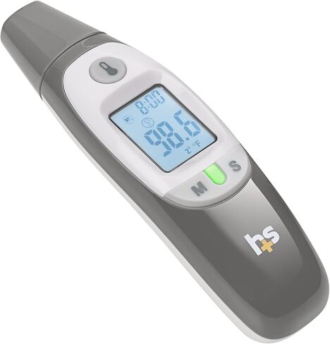 HealthSmart Digital Temporal Thermometer with No Contact Infrared Technology, Babies, Children or Adults, Test Temperature of Objects or Air with Alarm and Memory Function, FSA & HSA Eligible in Saudi Arabia