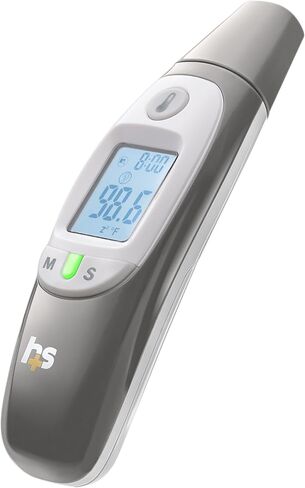 HealthSmart Digital Temporal Thermometer with No Contact Infrared Technology, Babies, Children or Adults, Test Temperature of Objects or Air with Alarm and Memory Function, FSA & HSA Eligible in Saudi Arabia