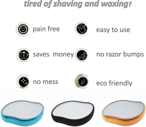 Crystal Hair Eraser for Women and Men, Magic Hair Remover Painless Exfoliation Magic Hair Removal Tool, Crystal Hair Remover for Arms Legs Back (black) in Kuwait