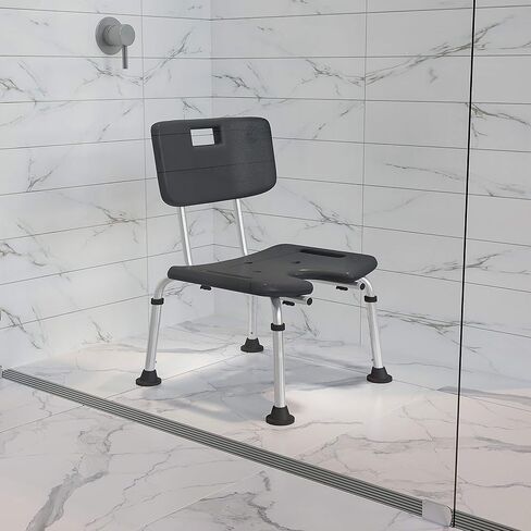 Flash Furniture HERCULES Series Tool-Free and Quick Assembly, 300 Lb. Capacity, Adjustable Gray Bath & Shower Chair with Non-slip Feet in Saudi Arabia