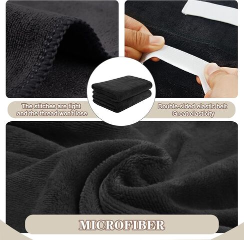 SUNLAND Microfiber Hair Towel Wrap for Women Super Absorbent Quick Dry Magic Hair Turban for Drying Long Hair Soft and Large 24 inch X 43 inch Black in Saudi Arabia