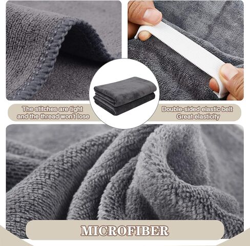 SUNLAND Microfiber Hair Towel Wrap for Women Super Absorbent Quick Dry Magic Hair Turban for Drying Long Hair Soft and Large 24 inch X 43 inch Black in Saudi Arabia