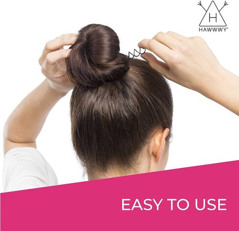 دبابيس دوارة حلزونية من Hawwwy - 4 دبابيس دوارة ذهبية | دبابيس شعر سهلة وسريعة مصنوعة من سبيكة غير قابلة للخدش للكعك للنساء والأطفال - دبابيس شعر فوضوية من إكسسوارات الشعر الذهبية in Saudi Arabia