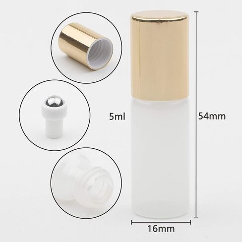 15 Pack 5ml Pearl Light Blue Glass Roller Bottles with Stainless Steel Roller Balls and Golden Lids,Opener Included in Saudi Arabia