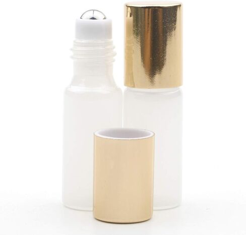 15 Pack 5ml Pearl Light Blue Glass Roller Bottles with Stainless Steel Roller Balls and Golden Lids,Opener Included in Saudi Arabia