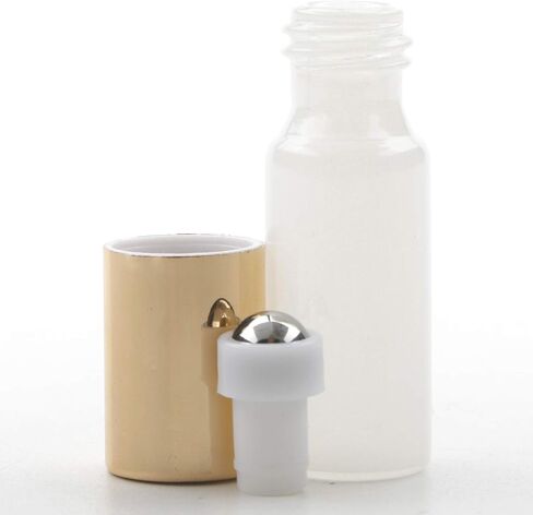 15 Pack 5ml Pearl Light Blue Glass Roller Bottles with Stainless Steel Roller Balls and Golden Lids,Opener Included in Saudi Arabia