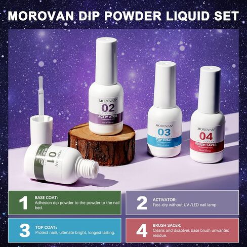 مجموعة مسحوق غمس الأظافر من مورفان - 18 لونًا، مجموعة بودرة غمس الأظافر اللامعة النقية مع مسحوق غمس الأظافر الكهربائي لآلة غمس الأظافر للمبتدئين، مجموعة DIY in Kuwait