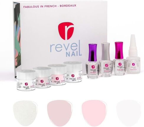 ريفيل نيل مجموعة بودرة الغمس للمبتدئين من 4 الوان | صنعت في الولايات المتحدة الامريكية | بديل لطلاء الاظافر | غير سامة وخالية من الروائح | مقاومة للتشقق والتشقق - رائعة بالفرنسية - بوردو in Kuwait