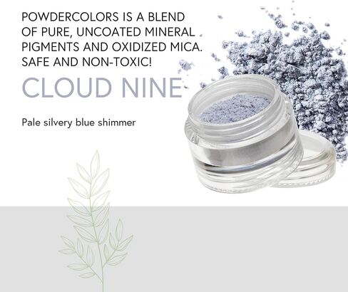 Honeybee Gardens PowderColors - Clean Mineral Eye Shadow - Cloud Nine (pale silvery blue shimmer) | Versatile, Portable, & Skin-Friendly, 2g in Saudi Arabia