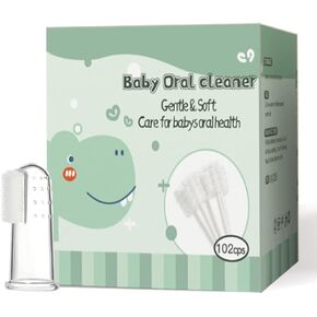 48PCS Baby Toothbrush, Newborn or Baby Tongue Cleaner, Disposable Baby Gum Cleaning Gauze, Oral Cleaning Care, Suitable for 0-36 Months Baby (1Pack)