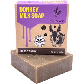 Dead Sea Mud Face Bar Soap, Made with Donkey Milk, Organic Shea Butter & Organic Oils, Gentle Soap Bar – For All Skin Types – 5oz Bar