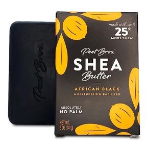 Shea Butter Bar Soap - Moisturizing African Black Soap Bar - Vegan, Palm Oil-Free Soap Bar - Up to 25x More Shea Butter - No Artificial Fragrances - Made in USA - 5 oz