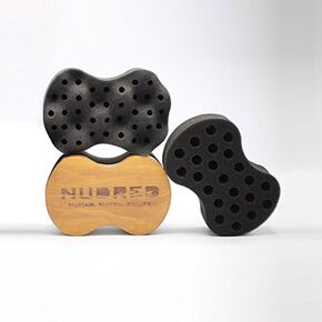 Wooden Interchangeable Hair Sponges for Black Men & Women With Afro, Natural Hair, Twisting & Curl Sponge Hair Brush, Large and Small Holes for Freeform Dreads, Coils, Curls, Twists and Beards in Saudi Arabia