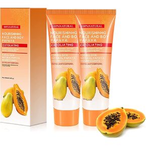 قطعتان من مقشر البابايا العميق، مقشر خلاصة البابايا، كريم مقشر، مقشر عميق لفرك البابايا in Kuwait