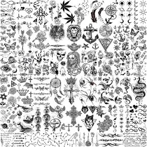 GOROMON 52 Sheets Skull Tiger Lion Temporary Tattoos For Women Neck Kids Face, 3D Waterproof Cute Tiny Small Fake Tattoo Stickers For Men Adults, Acnhor Skeleton Halloween Infinity Tatoo Kits Sets