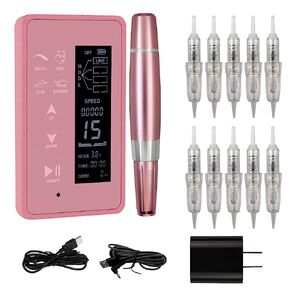 ماكينة مكياج دائمة رقمية من Guapa، لوحة شاشة تعمل باللمس مع تحكم LCD، ماكينة الوشم الدقيقة متعددة الوظائف مع 50 قطعة خرطوشة إبرة للحواجب ذات اللون المتدرج، محدد العيون، الشفاه in Kuwait