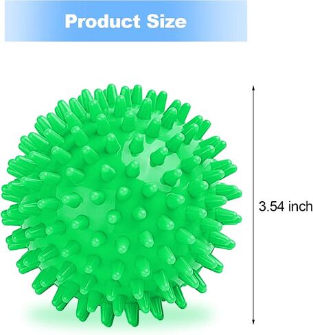 2Pc Hard Spiky Massage Ball, Plantar Fasciitis Relief Ball，Deep Trigger Point Massager Therapy Balls for Muscle Recovery Myofascial Pain Relief (Green) in Saudi Arabia