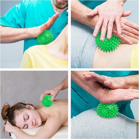 2Pc Hard Spiky Massage Ball, Plantar Fasciitis Relief Ball，Deep Trigger Point Massager Therapy Balls for Muscle Recovery Myofascial Pain Relief (Green) in Saudi Arabia