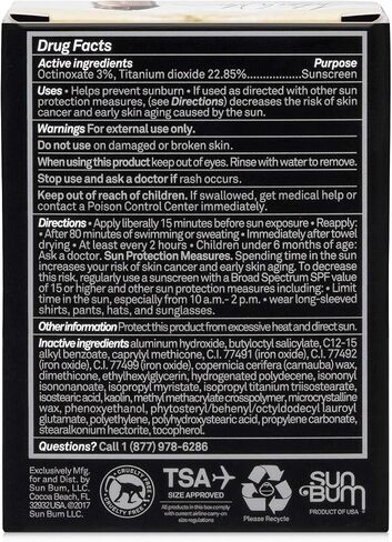 Sun Bum Signature SPF 50 Tinted Sunscreen Face Stick | Vegan and Hawaii 104 Reef Act Compliant (Octinoxate & Oxybenzone Free) Broad Spectrum UVA/UVB Sunscreen | .45 oz in Saudi Arabia