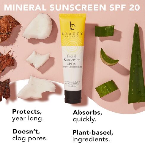 واقي من الشمس للوجه بعامل حماية من الشمس 20 - واقي من الشمس معدني للوجه، واقي من الشمس صديق للشعاب المرجانية بمكونات طبيعية وعضوية، واقي من الشمس قابل للتحلل البيولوجي، واقي من الشمس من أكسيد الزنك للاستخدام اليومي، واقي من الشمس للوجه بحجم مناسب للسفر in Kuwait