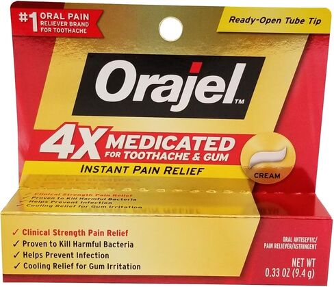 Orajel كريم طبي لتخفيف آلام الأسنان/اللثة 4 مرات لكل منها (عبوة اقتصادية مكونة من 6 قطع) in Kuwait