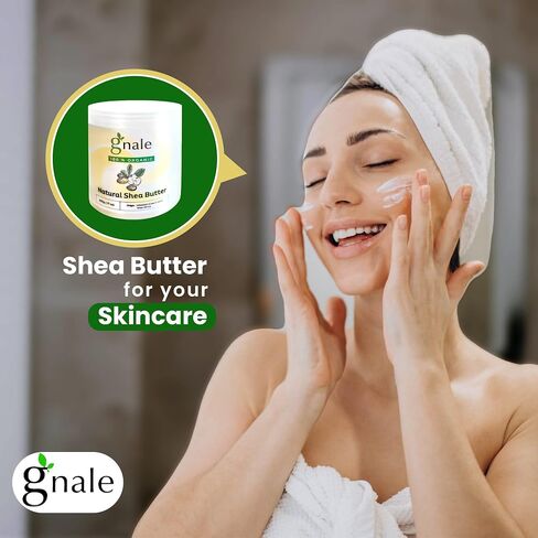 gnale Shea Butter Jar 500g(17oz), African Shea Butter Raw Organic. Body Butter Skin Moisturizer for Face Skin and Hair, Pure Raw Shea Butter for DIY Lotion, Oil, Cream, Soap in Saudi Arabia