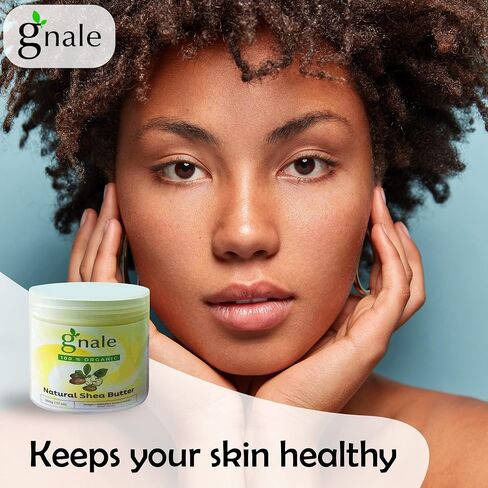 gnale Shea Butter Jar 500g(17oz), African Shea Butter Raw Organic. Body Butter Skin Moisturizer for Face Skin and Hair, Pure Raw Shea Butter for DIY Lotion, Oil, Cream, Soap in Saudi Arabia