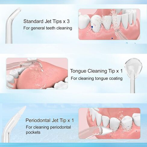 Cordless Water Flosser for Teeth, 2023 Update Portable Water Flosser, 4 Modes Dental Oral Irrigator, Rechargeable & IPX7 Waterproof Water Teeth Cleaner Picks with Travel Case, 5 Jet Tips in Saudi Arabia