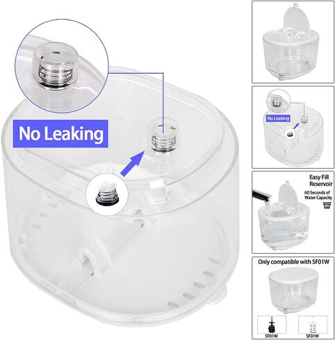 Replacement Parts for Waterflosser Oral Irrigator Dental Compatible with Waterpik Sonic Fusion Portable Water Flosser SF-01W SF-01 Reservoir Gasket Valve (SF-01W Black Tank) in Saudi Arabia