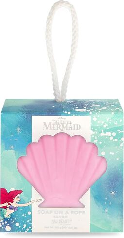 MAD Beauty Disney The Little Mermaid Soap On A Rope, Shell-Shaped, Irresistible Beachy Coconut & Sea Salt Fragrance, Great Gift, Guest Bathroom, Cute, Adorable in Kuwait