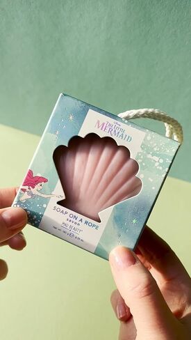 MAD Beauty Disney The Little Mermaid Soap On A Rope, Shell-Shaped, Irresistible Beachy Coconut & Sea Salt Fragrance, Great Gift, Guest Bathroom, Cute, Adorable in Kuwait