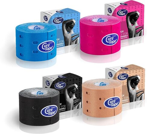 CureTape® Punch Beige | Perforated Kinesiology Tape | More Stretch & Ventilation| k Tape for Joint, Knee, Ankle & Shoulder Pain | Kinesiology Tape for Physical Therapy | Waterproof Medical Tape in Saudi Arabia
