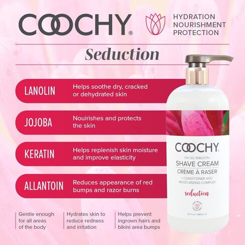 COOCHY Seduction Shave Cream .5 oz Honeysuckle/Citrus Foil - Display of 24 in Kuwait