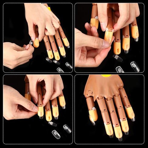 Hiistar Nail Trainning Practice HandNail Display Manicure Supply مرنة المنقولة كاذبة الأيدي وهمية للأظافر مانيكير - أفضل مانيكير DIY أداة ممارسة الطباعة in Kuwait