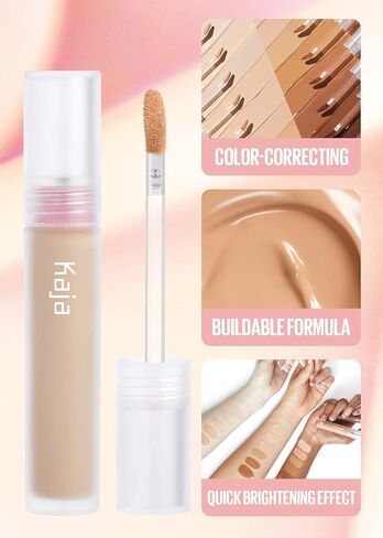 Kaja Liquid Concealer - Don't Settle | with Aqua Ceramide, Hydrating, Buildable, Lightweight, Seamless Coverage, 01 Sweet Rice, 0.21 Oz in Kuwait