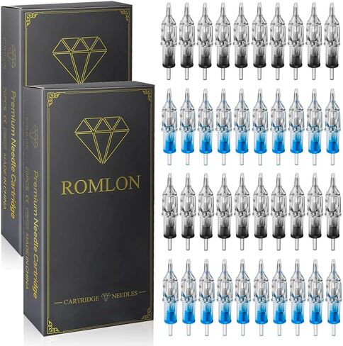 Romlon Tattoo Kit - Complete Tattoo Pen Kit Rotary Tattoo Machine Pen LED Power Supply 40Pcs Cartridges Needles Foot Pedal Skin Practice Tattoo Accessories for Beginners and Tattoo Artists in Saudi Arabia