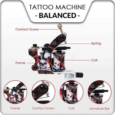 Wormhole Complete Tattoo Kit for Beginners Tattoo Power Supply Kit 8 Tattoo Inks 10 Tattoo Needles 2 Pro Tattoo Machine Kit Tattoo Gun Kit (TK015) in Kuwait