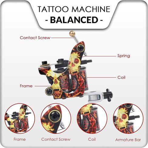 Wormhole Complete Tattoo Kit for Beginners Tattoo Power Supply Kit 8 Tattoo Inks 10 Tattoo Needles 2 Pro Tattoo Machine Kit Tattoo Gun Kit (TK015) in Kuwait