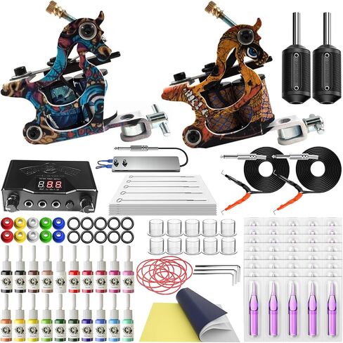 Wormhole Complete Tattoo Kit for Beginners Tattoo Power Supply Kit 8 Tattoo Inks 10 Tattoo Needles 2 Pro Tattoo Machine Kit Tattoo Gun Kit (TK015) in Saudi Arabia