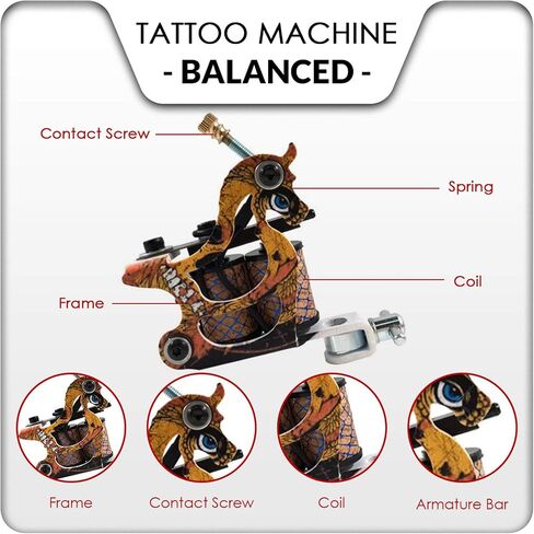 Wormhole Complete Tattoo Kit for Beginners Tattoo Power Supply Kit 8 Tattoo Inks 10 Tattoo Needles 2 Pro Tattoo Machine Kit Tattoo Gun Kit (TK015) in Saudi Arabia