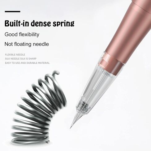 Permanent Eyebrow Makeup Tattoo Machine Kit with 15pcs Mixed Cartridges Needles for Shading Eyeliner Lip Microshading (Black) in Saudi Arabia