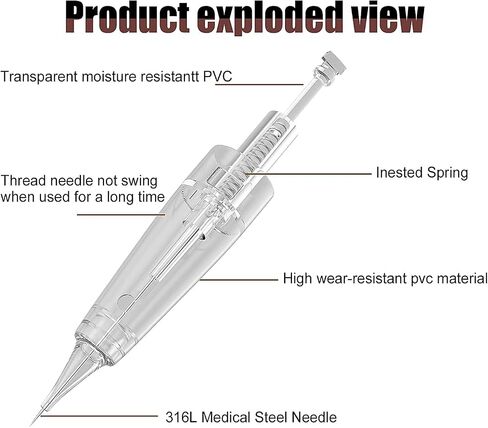 Permanent Eyebrow Makeup Tattoo Machine Kit with 15pcs Mixed Cartridges Needles for Shading Eyeliner Lip Microshading (Black) in Saudi Arabia